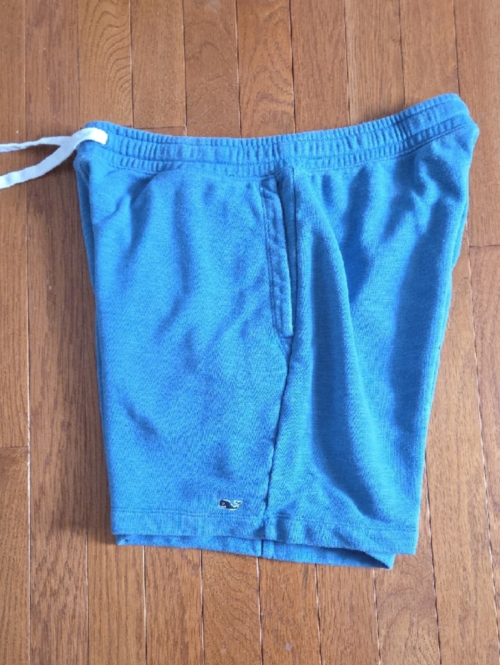 Vineyard Vines Light Blue Terry Athletic Shorts with White Drawstring - Picture 3 of 4